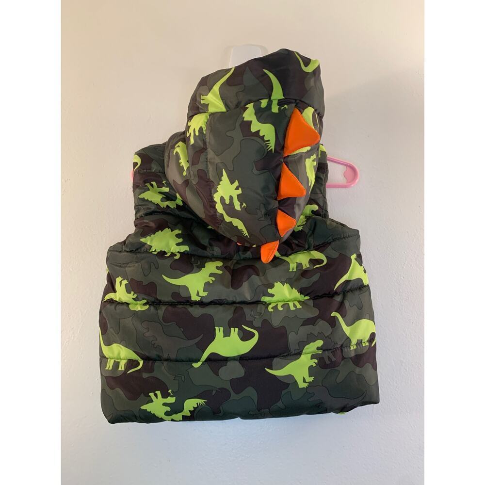 MEMBER’S MARK Boy’s Camo Dinosaur Full Zip Hooded Puffer Vest / Size: 12 Months - Picture 9 of 9